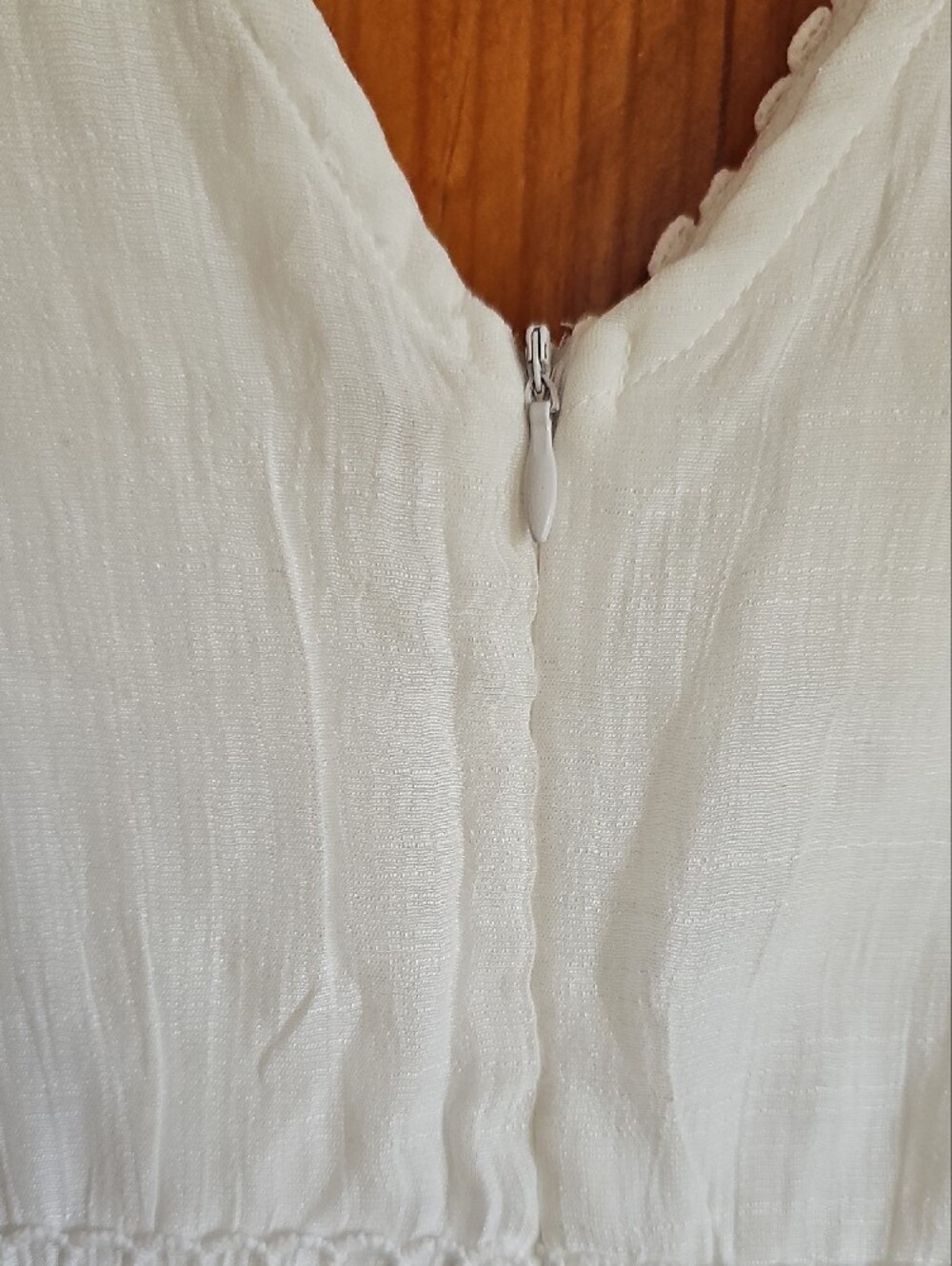 Rebellion White V-Neck Lace-Trim Maxi Dress - Picture 7 of 11